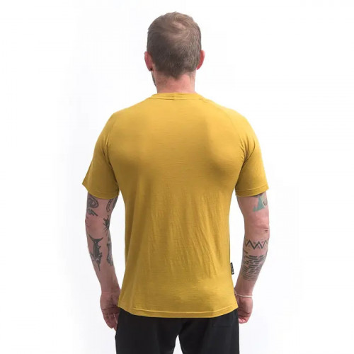 Мъжка Термотениска от Мериносова Вълна Sensor Merino Air "Say Yes" (Къс Ръкав) – Горчица